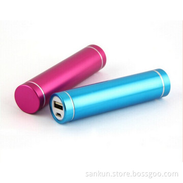 Portable tube cylinder shape power bank 2600mah portable mobile power bank/mobile power supply